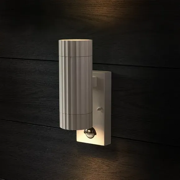 Georgi Ribbed 2-Light PIR Outdoor Wall Light - Sandstone alternate view