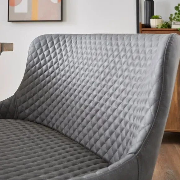 Montreal 2-Seater Dining Bench - Grey, Faux Leather alternate view