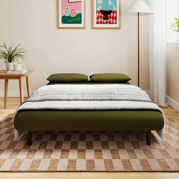 Phoebe Velvet 2-Seater Sofa Bed - Olive Green alternate view