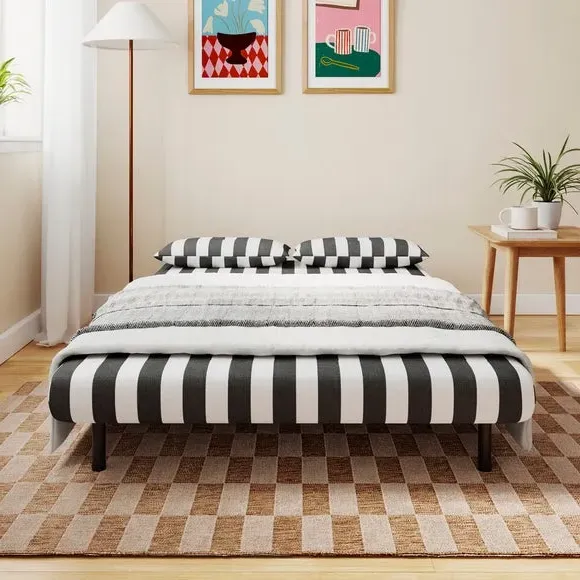 Phoebe 2-Seater Small Double Sofa Bed - Black, Woven Stripe alternate view