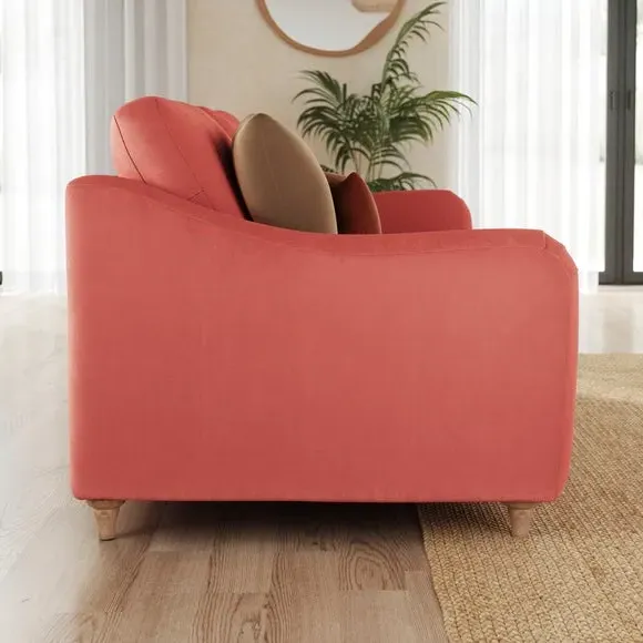 2-Seater Sofa with Curved Arms - Clay, Velvet alternate view