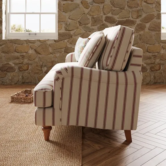 2-Seater Sofa with Curved Arms - Mulberry, Fabric by Dunelm, image 3
