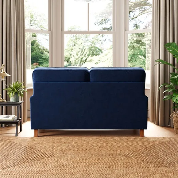 2-Seater Sofa with Curved Arms - Navy, Velvet alternate view