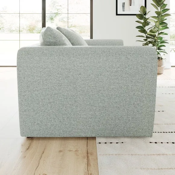 2-Seater Sofa with Roll Arms - Blue, Fabric alternate view