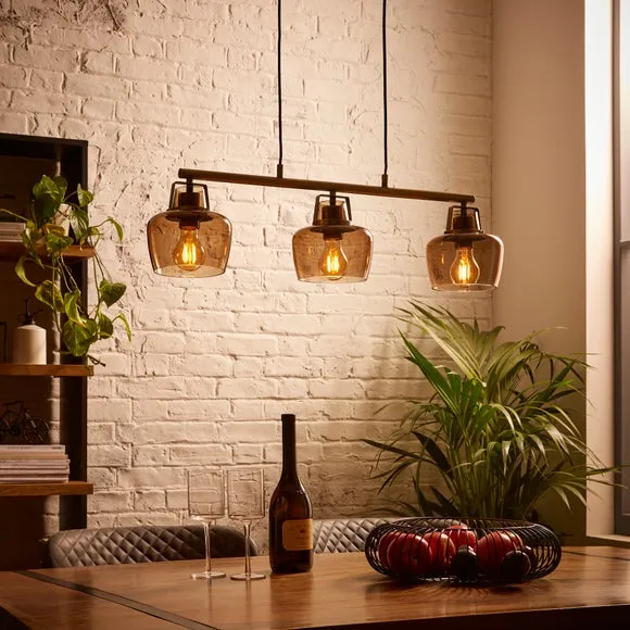 Auburn 3-Light Adjustable Ceiling Light - Smoke, Metal alternate view