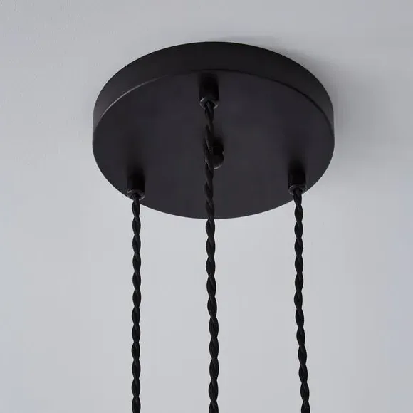 Charlie 3-Light Cluster Ceiling Light - Black by Dunelm, image 4