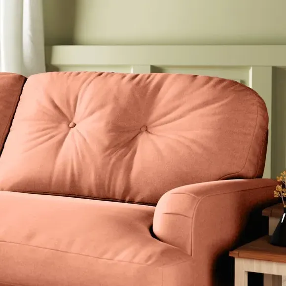 Martha 4-Seater Chesterfield Sofa - Apricot, Velvet by Dunelm, image 5