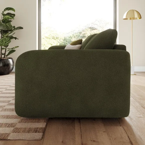 Luca 4-Seater Sofa with Deep Arms - Forest Green, Boucle alternate view