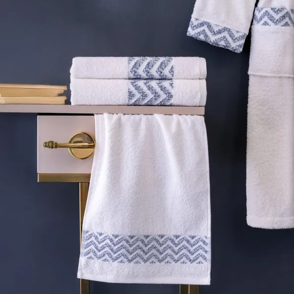 5-Piece Bathrobe & Towel Set - Blue, Cotton alternate view