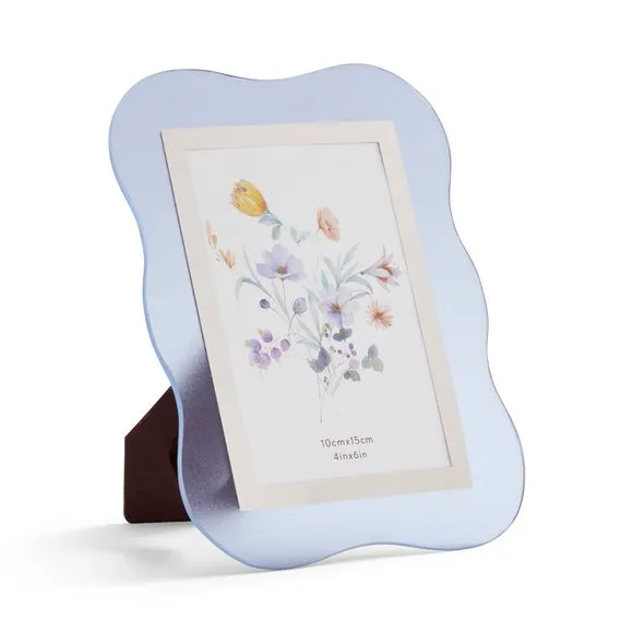 6x4 Photo Frame Wavy Edge - Cornflower, Glass alternate view