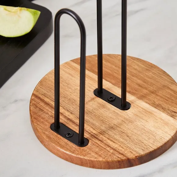 Acacia Kitchen Roll Holder - Black, Iron alternate view