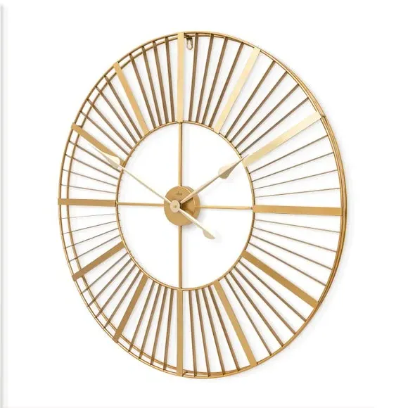 Skeleton Wall Clock Indoor Outdoor - Gold, Metal alternate view