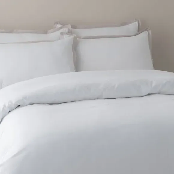 Adair Oxford Edge Duvet Cover & Pillowcase Set - White, Microfibre alternate view