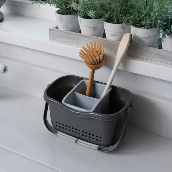 Sink Caddy with Handle - Grey, Metallic alternate view