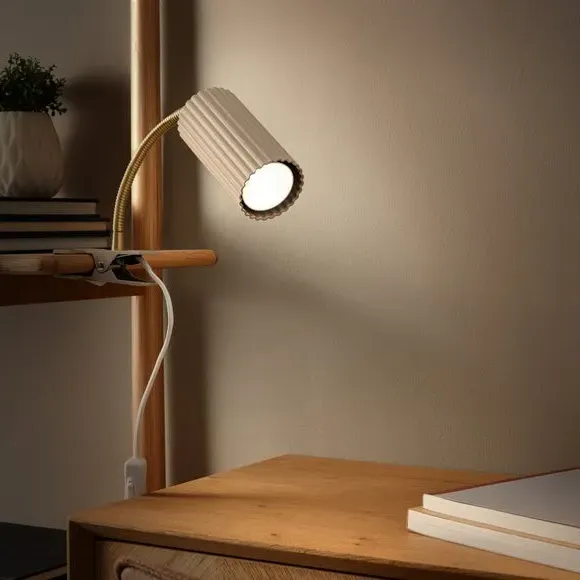 Adjustable Clip On Table Lamp - White, Metal alternate view