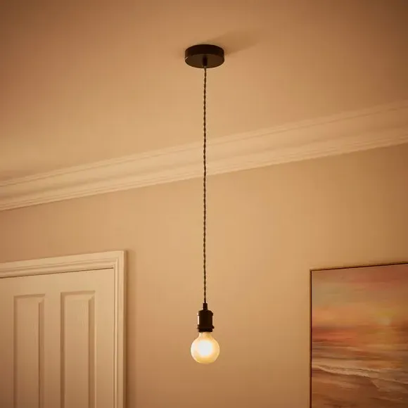 Charlie Herringbone Adjustable Pendant Flex Ceiling Light - Black alternate view