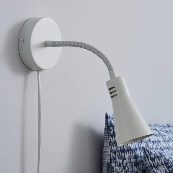 Nola Adjustable Plug-In Wall Light - Ivory, Stainless Steel alternate view