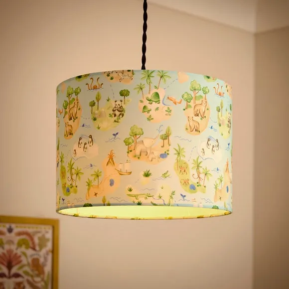 Adventure Map Easy Fit Lamp Shade - Multicolor, Polyester alternate view