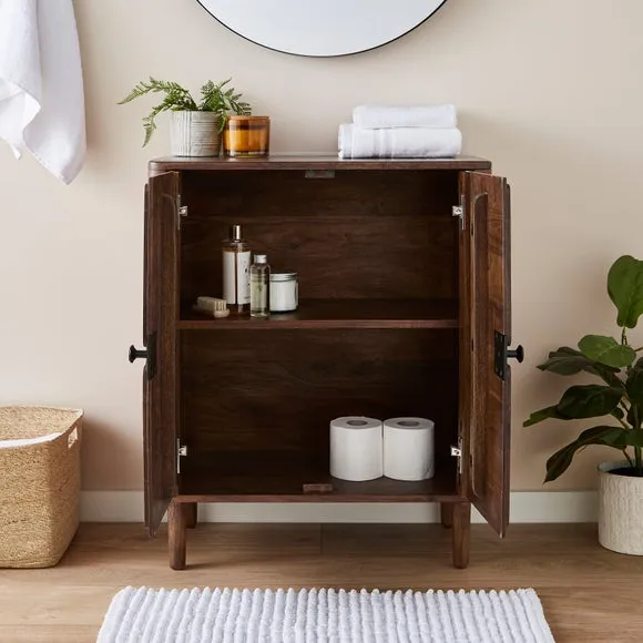 2-Door Bathroom Cabinet with Storage - Brown, Acacia alternate view