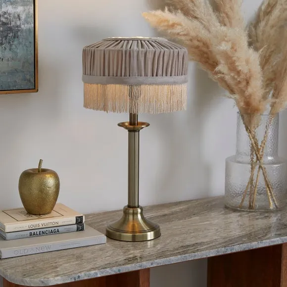 Alessia Velvet Pleated Lamp Shade - Natural, Polyester alternate view