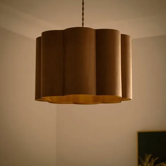 Alex Pleated Drum Lamp Shade - Mocha, Velvet alternate view