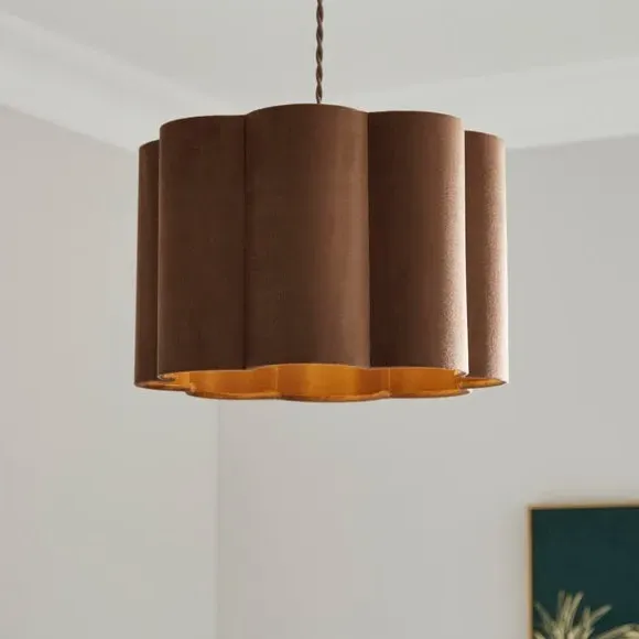Alex Pleated Drum Lamp Shade - Mocha, Velvet product