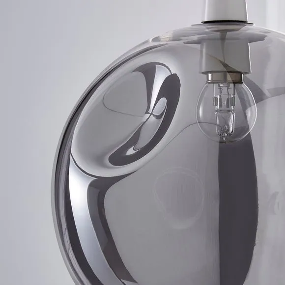 Alexis Glass Easy Fit Pendant Shade - Grey by Dunelm, image 3
