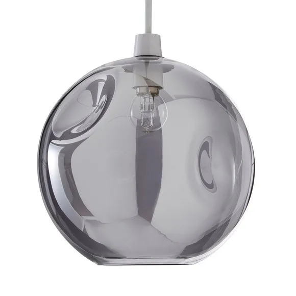 Alexis Glass Easy Fit Pendant Shade - Grey by Dunelm, image 4