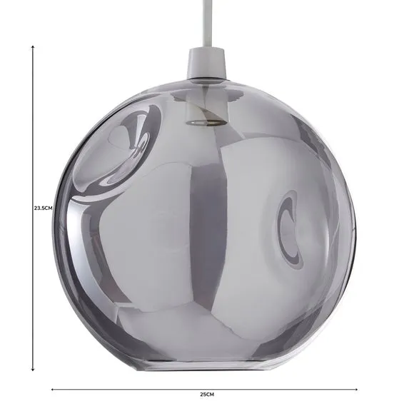 Alexis Glass Easy Fit Pendant Shade - Grey by Dunelm, image 5
