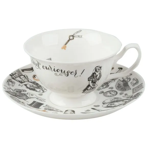 Teacup and Saucer Set - White, Porcelain alternate view