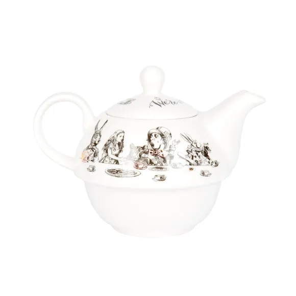 Teapot Set with Cup - White, Fine China alternate view