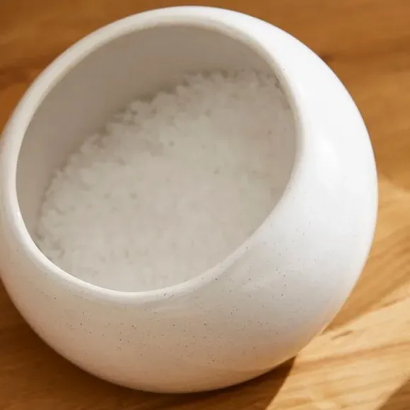 Salt Pig with Organic Edges - White, Stoneware alternate view