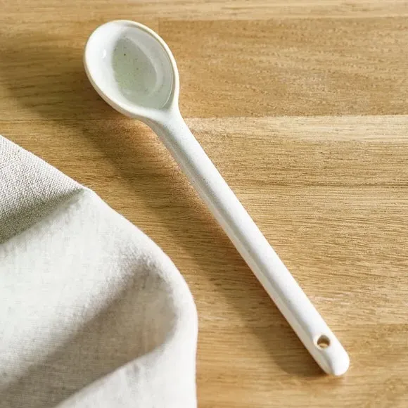Ceramic Serving Spoon - White, Stoneware alternate view