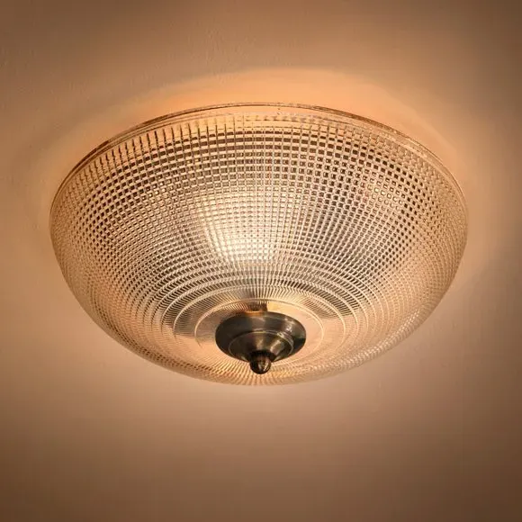 Amesbury 2 Light Flush Ceiling Light - Antique Brass alternate view