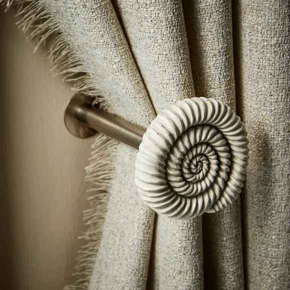 Ammonite Curtain Holdback - Satin Steel Silver alternate view