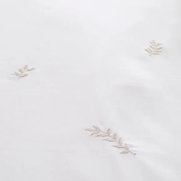 Anna Sprig Embroidery Duvet Cover & Pillowcase Set - Natural, Cotton alternate view