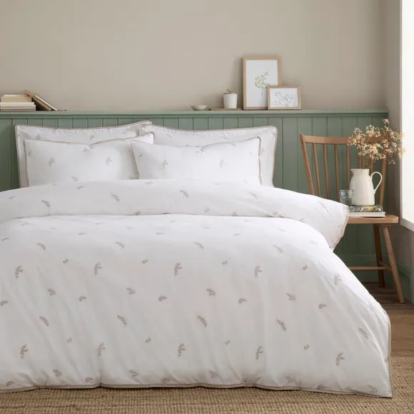 Anna Sprig Embroidery Duvet Cover & Pillowcase Set - Natural, Cotton product