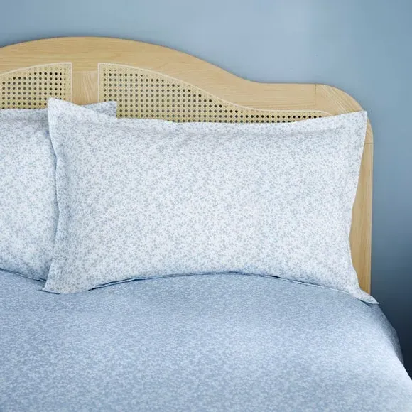 Annie Floral Oxford Pillowcase - Ashley Blue, Cotton alternate view