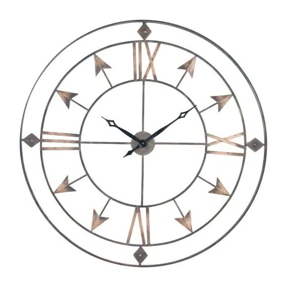 Large Skeleton Wall Clock - Grey, Metal alternate view
