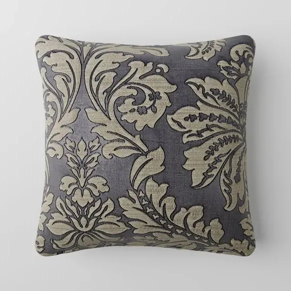 Cushion Cover with Damask Pattern - Graphite alternate view
