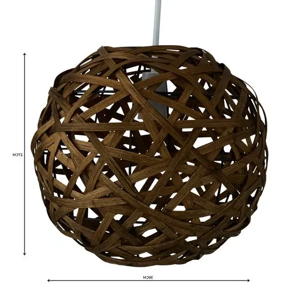 Apollo Bamboo Ball Pendant Shade - Bamboo by Dunelm, image 4