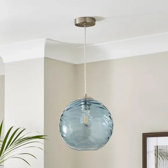 Aqua Glass Pendant Light - Blue alternate view