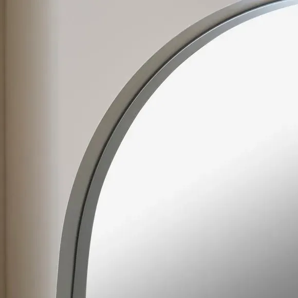 Arched Full Length Leaner Mirror - White, Metal alternate view