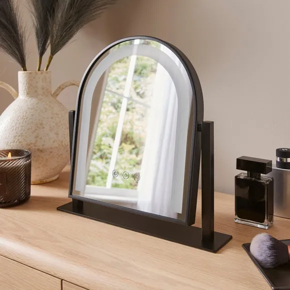 Arched Light Up Dressing Table Mirror - Black, Metal alternate view