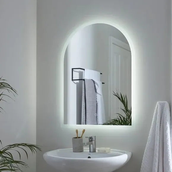 Arched Light Up Wall Mirror - Aluminium alternate view