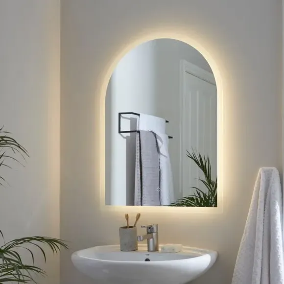 Arched Light Up Wall Mirror - Aluminium product