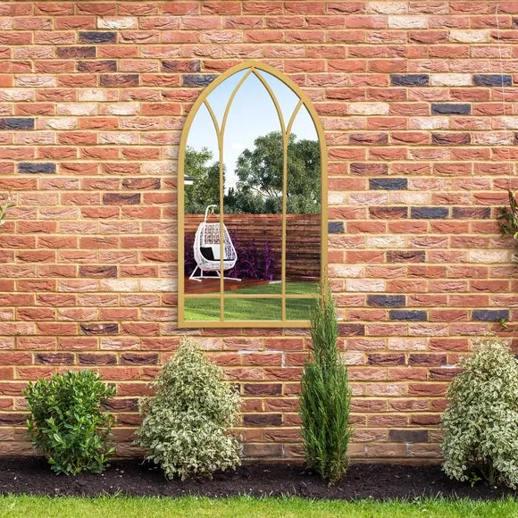 Gothic Arched Wall Mirror - Gold, Metal alternate view