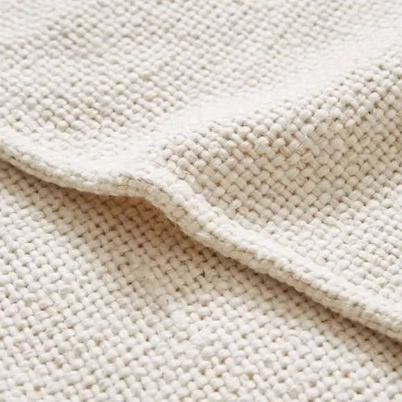 Cotton Weave Throw Blanket - Ivory, Cotton alternate view