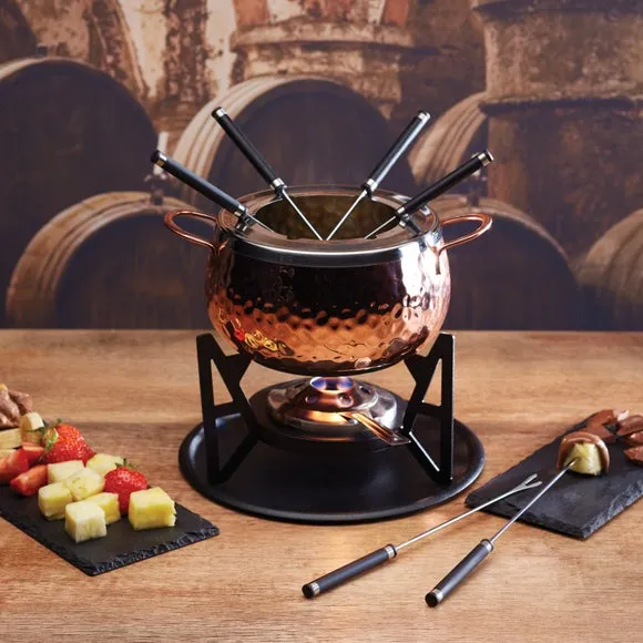 6-Person Fondue Set with Burner - Gold, Steel alternate view