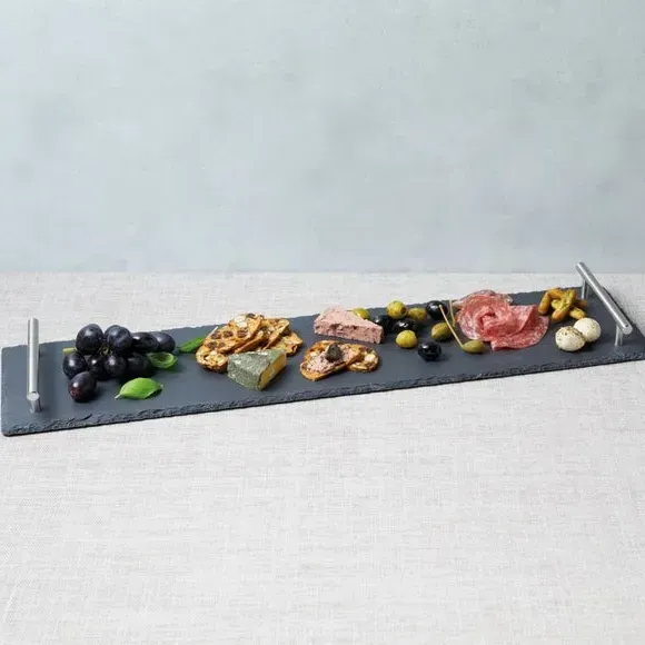 Serving Platter with Handles - Grey, Slate alternate view